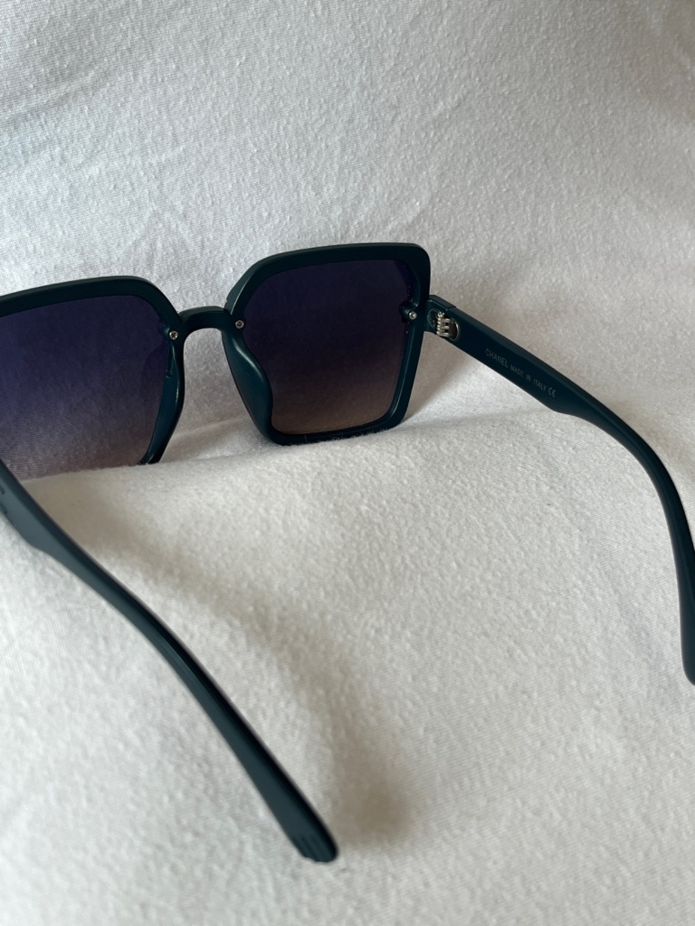 River Blue CHANEL Black Square Gradient Lens Women's Sunglasses - Picture 6 of 10